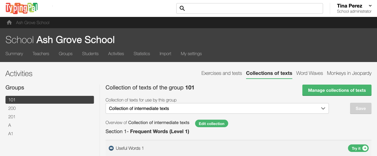 Managing text collections