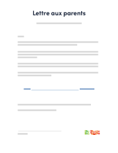 **Lettre aux parents** Modèle