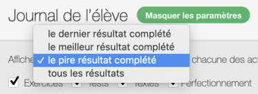 Filtre des pires résultats