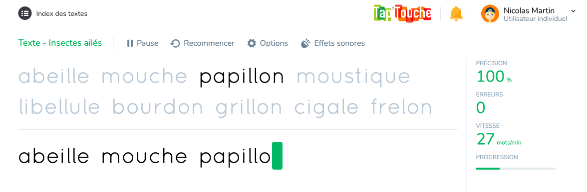 Collection personnalisée intégrant le vocabulaire de la semaine