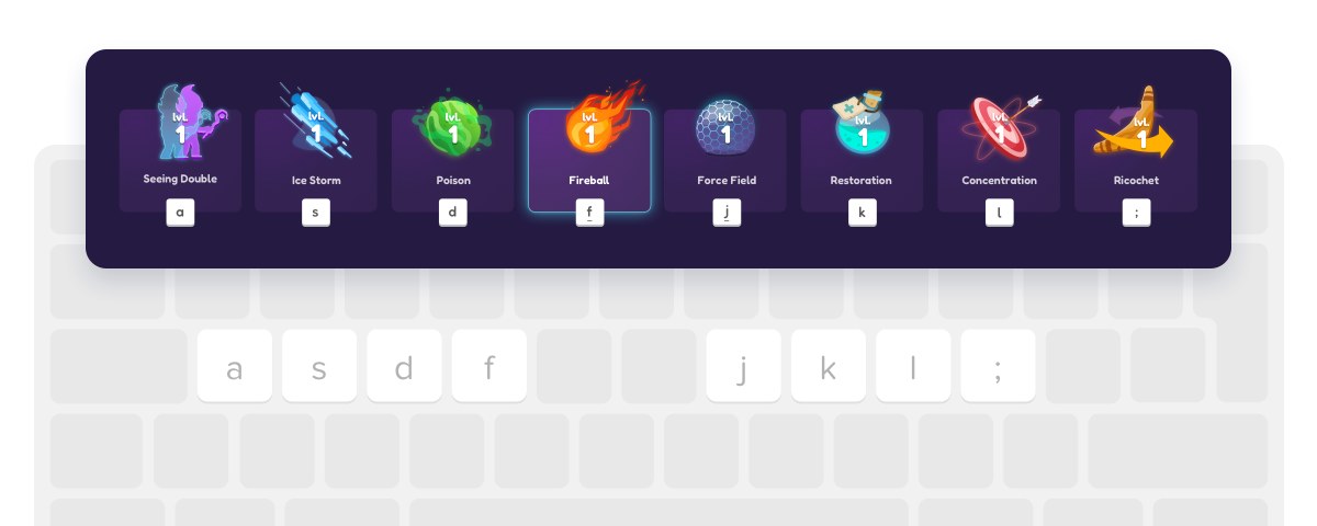 _Magical Duel_’s spells and the keys to invoking them